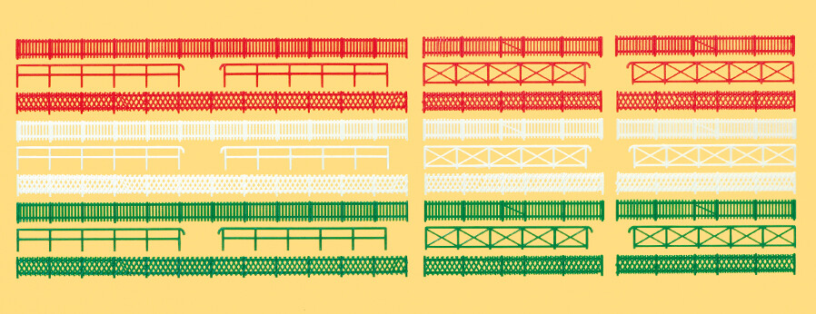 Preiser 79551  Zäune, 30 Stück. Bausatz
