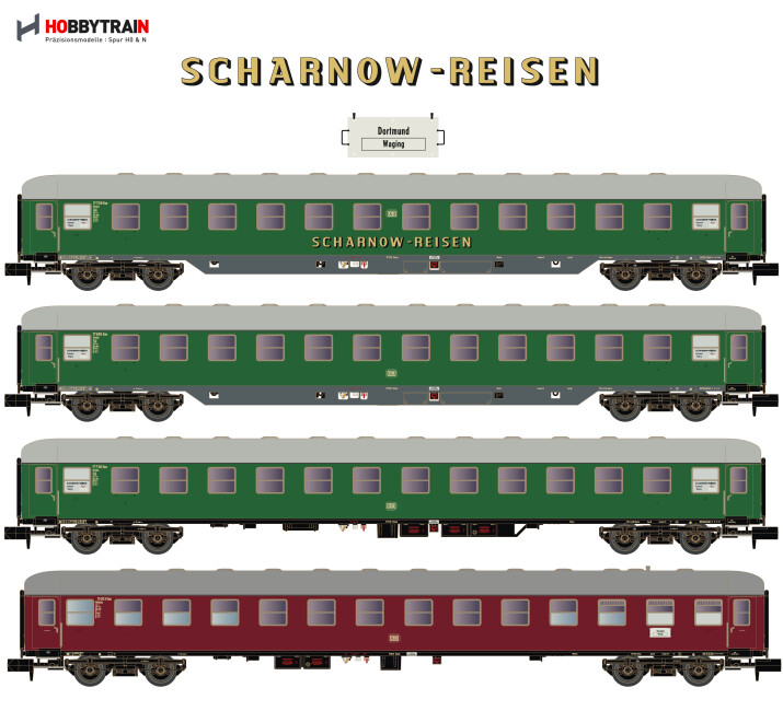 Hobbytrain H22203  4er-Set SCHARNOW Set 2 2x Bcm54/Bcm53/WRtüm 51-60  Ep. III DB