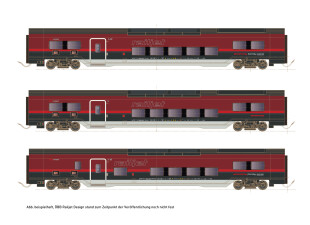 Hobbytrain H25402  3er-Set Personenwagen Railjet DANI Set...