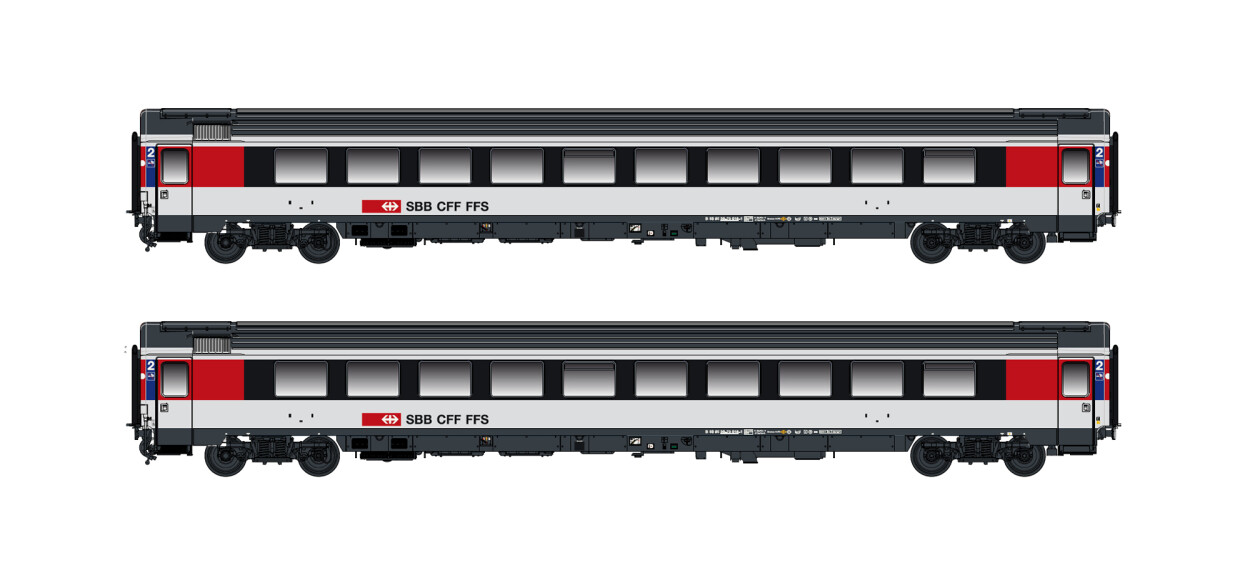 Hobbytrain H25503  2er-Set Personenwagen Bpm 2.Kl. (UIC Z1)  Ep. VI SBB