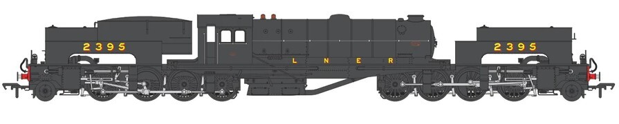 Heljan HE30003  Dampflok Class U1 Garrat No.2395  Ep. II LNER Sound