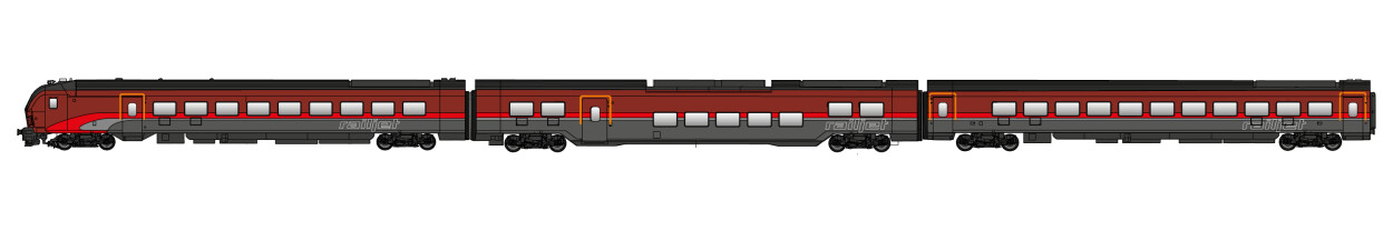 Jägerndorfer JC12300  3er-Set Personenwagen Railjet mit Steuerwagen DANI  Ep. VI ÖBB  AC