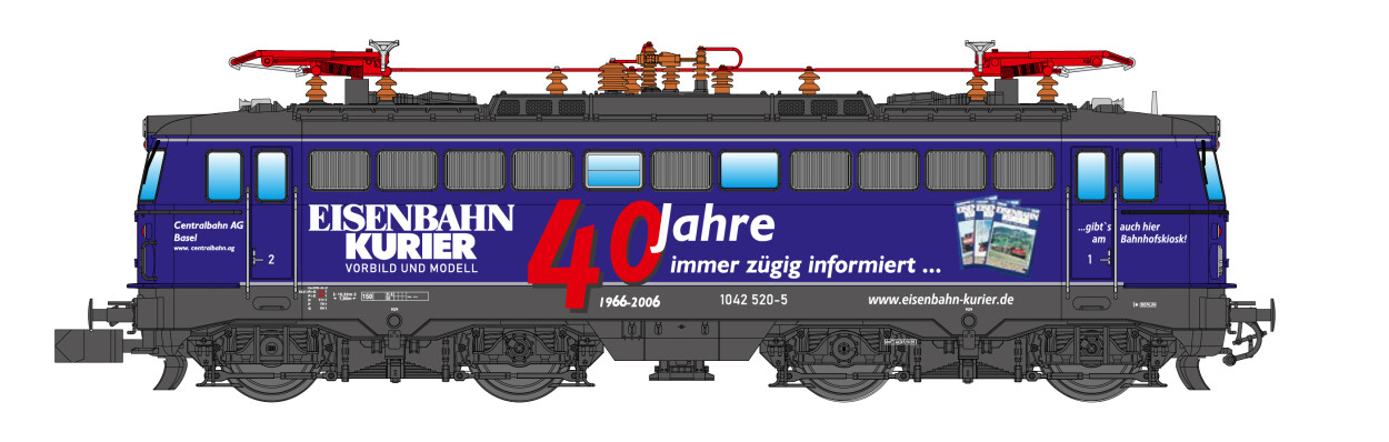 Jägerndorfer JC60100_5  E-Lok Rh 1042 Eisenbahn-Kurier  Ep. VI Centralbahn