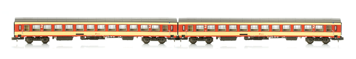 Jägerndorfer JC60160  2er-Set Personenwagen UIC-X 2.Kl. Sparlack  Ep. III ÖBB