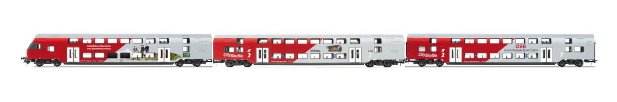 Jägerndorfer JC60430  3er-Set Doppelstockwagen Tauernbahn  Ep. VI ÖBB