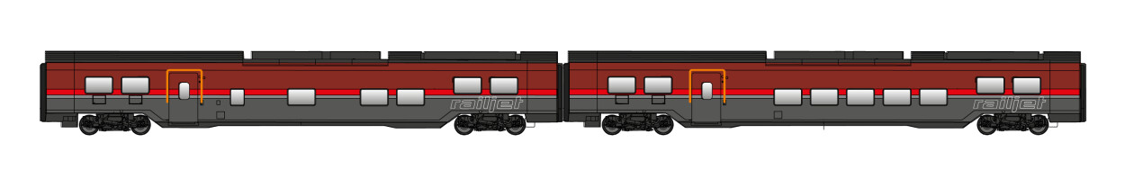 Jägerndorfer JC72210  2er-Set Personenwagen Railjet DANI  Ep. VI ÖBB