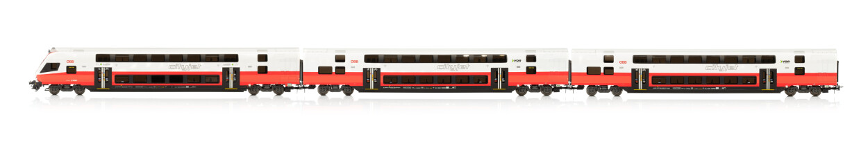 Jägerndorfer JC76800  3er-Set Doppelstockwagen Cityjet  Ep. VI ÖBB