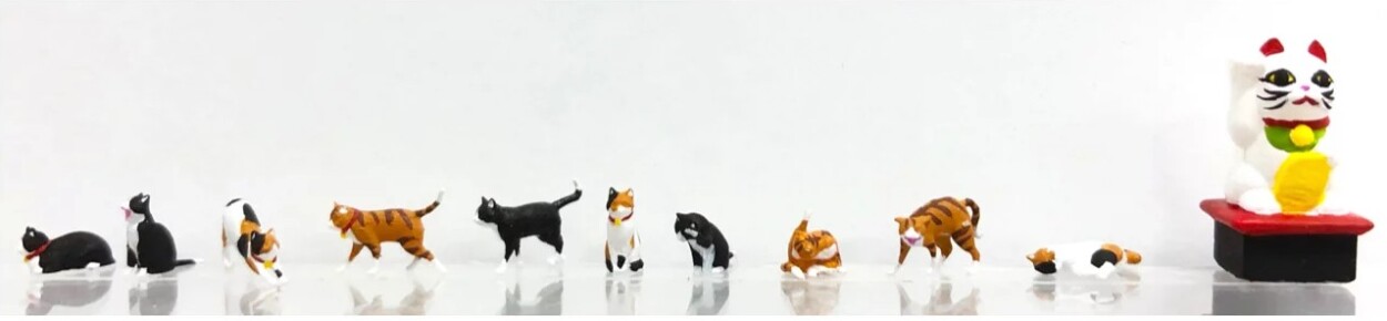 Kato K06603  Figuren Set Katzen 1:87 11 Stück