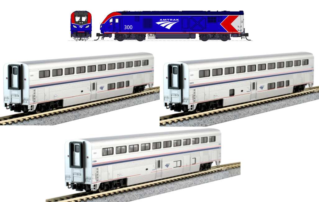 Kato K101788  Personenzug mit Diesellok ALC-42 Charger 4-teilig  Ep. VI Amtrak