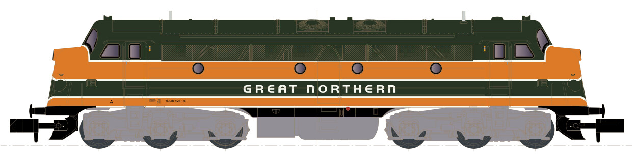 Kato K2894  Diesellok TMY 106 Nohab Great Northern  Ep. IV-V TAGAB
