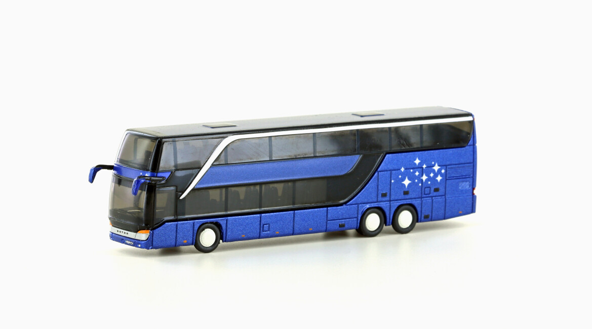 MiNis LC4488  Setra S 431DT Reisebus neutral metallic blau