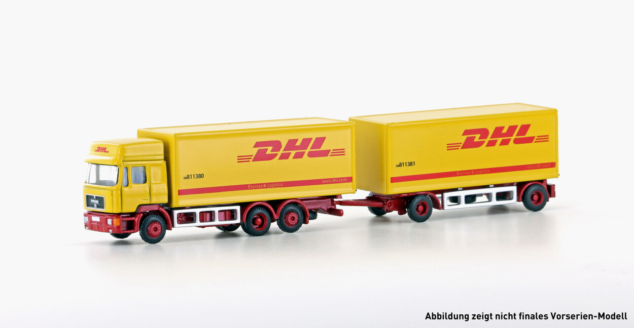 MiNis LC4607  MAN F90 3-achsigerigeriger Koffer-Hängerzug DHL