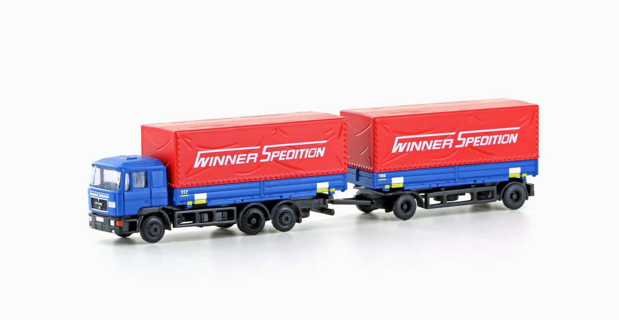 MiNis LC4630  MAN F90 3-achsigerigeriger Wechselpritschen-Hängerzug Winner