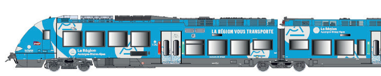 L.S. Models LS10089  E-Triebzug AGC AURA hellblau 3-teilig  Ep. VI SNCF