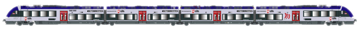 L.S. Models LS10396  E-Triebzug AGC 4 Nouvelle-Aquitaine 4-teilig  Ep. VI SNCF