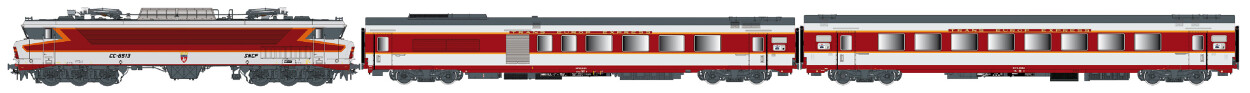 L.S. Models LS11003  Personenzug mit E-Lok CC6500 + 2x GC Wagen Capit 3-teilig  Ep. IV SNCF