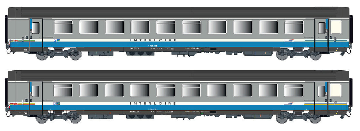 L.S. Models LS41214  2er-Set Personenwagen VTU Interloire  Ep. V SNCF