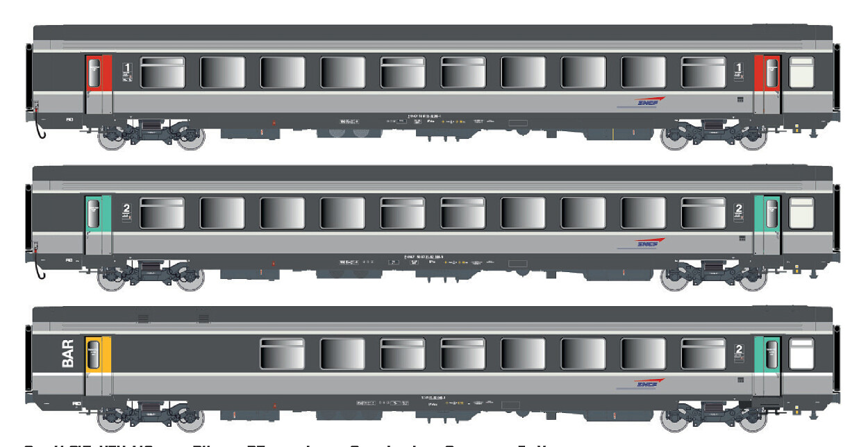 L.S. Models LS41215  3er-Set Personenwagen VTU Corail  Ep. V SNCF