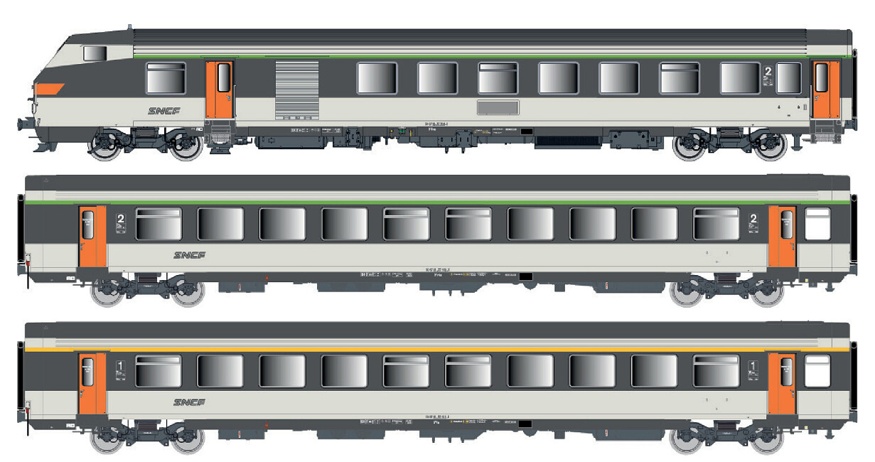 L.S. Models LS41252DC  3er-Set Personenwagen VU+VTU  Ep. IV-V SNCF