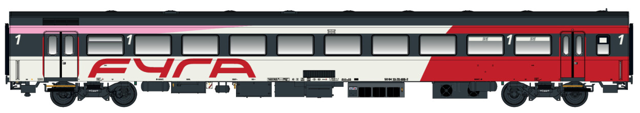 L.S. Models LS44055-3  Personenwagen ICRm 1.Kl. A FYRA Wg.23  Ep. VI NS