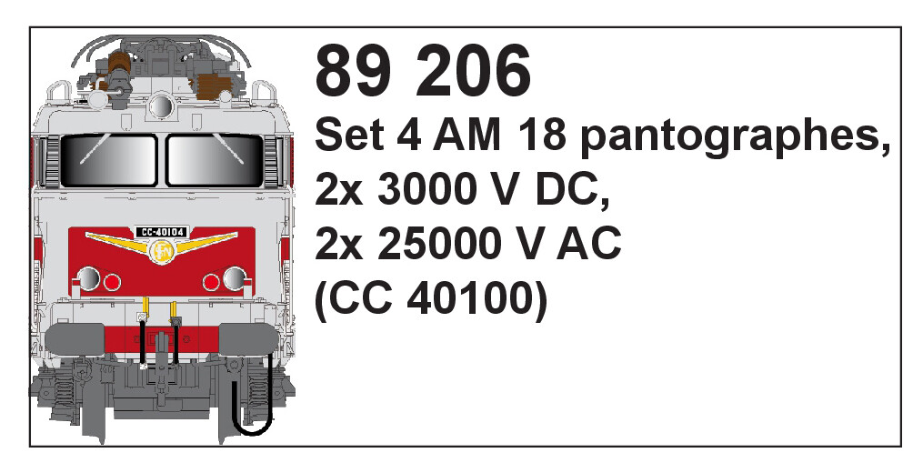 L.S. Models LS89206  Stromabnehmer AM18 (CC 40100), 4-teilig