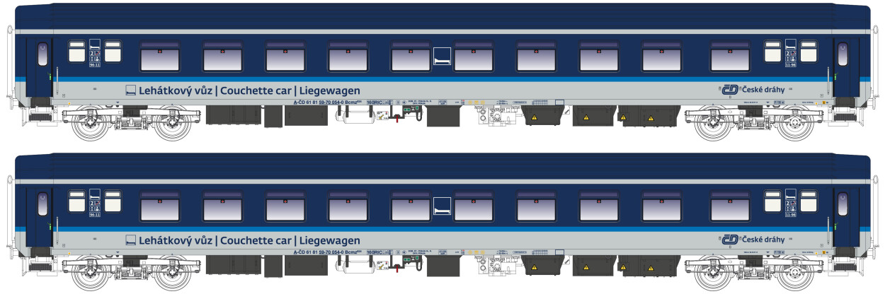 L.S. Models LS98001N  2er-Set Liegewagen Bcmz 834  Ep. V CD