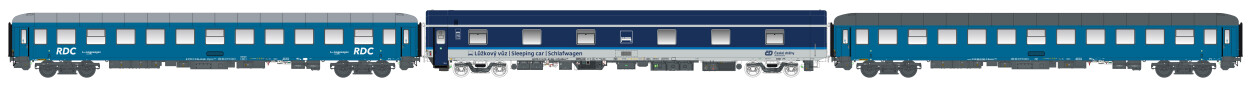 L.S. Models LS98030AC  3er-Set Nachtzugwagen RDC NJ408 Set II  Ep. VI CD  AC