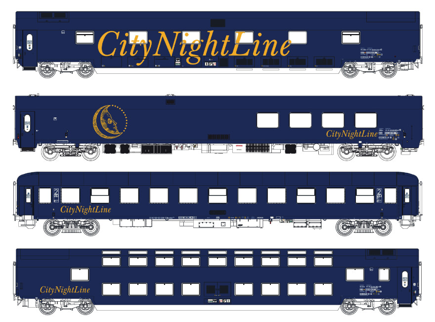 L.S. Models LS99041AC  4er-Set Nachtzugwagen CNL 212/213 Set II  Ep. V CNL  AC