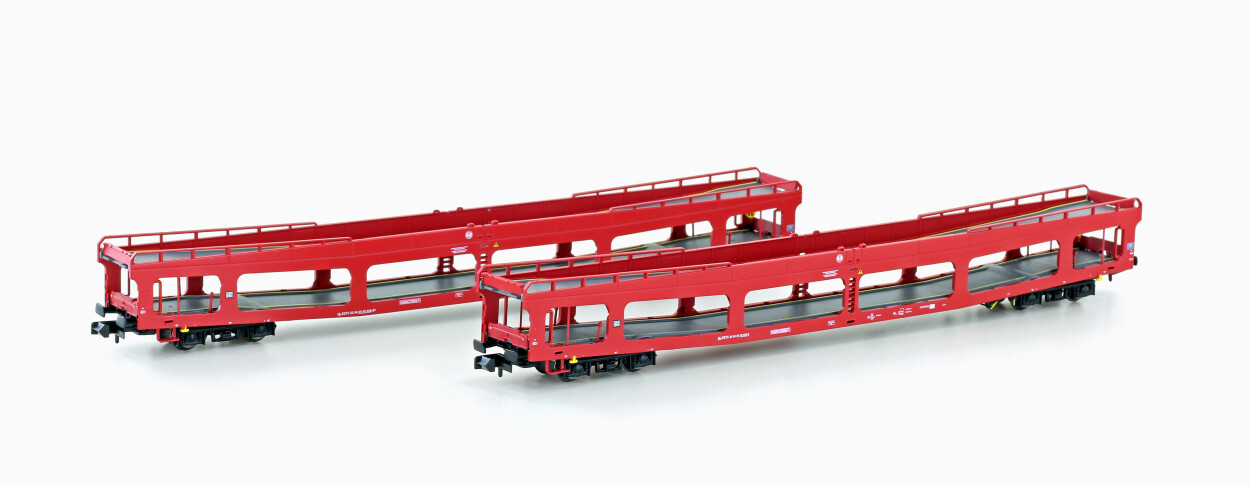 MFTrain MF33303  2er-Set Autotransportwagen DDm 916 rot  Ep. VI EETC