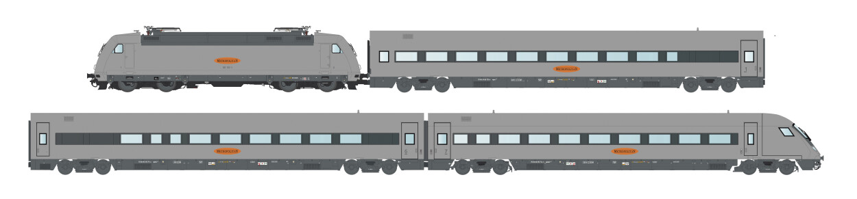 L.S. Models MW2404AC  Personenzug Metropolitan mit E-Lok BR 101 4-teilig  Ep. V DB AG  AC