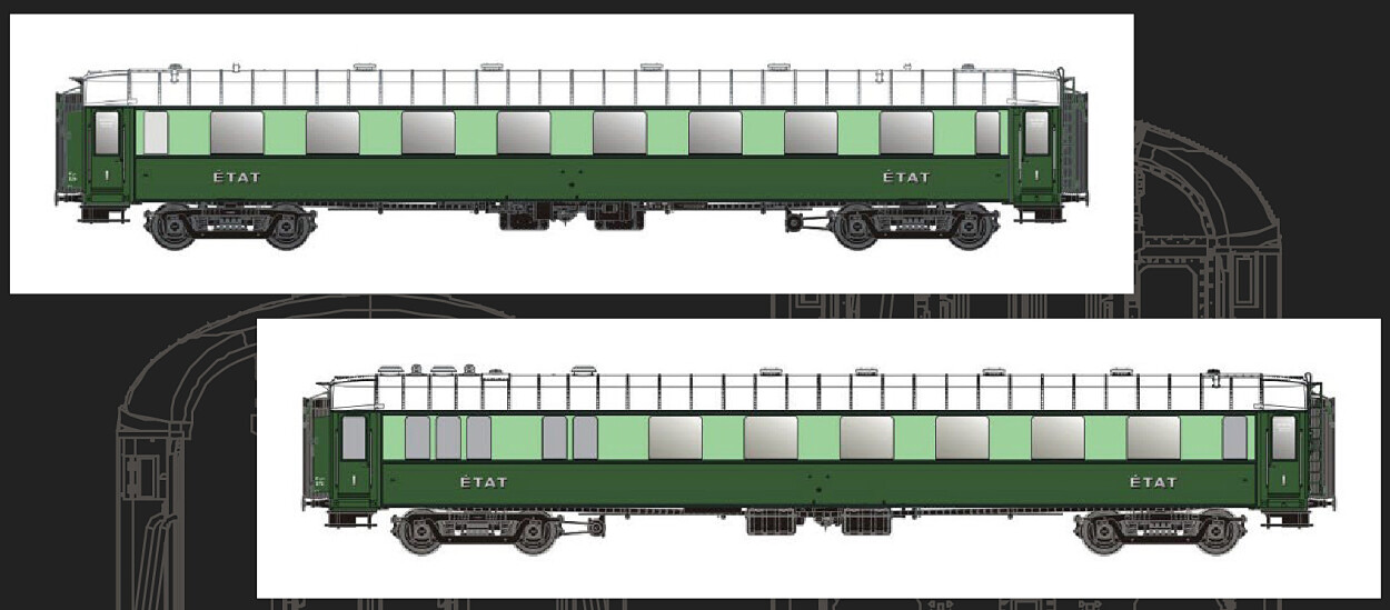 L.S. Models MW40921  2er-Set Personenwagen Pullman ETAT Transat  Ep. II SNCF