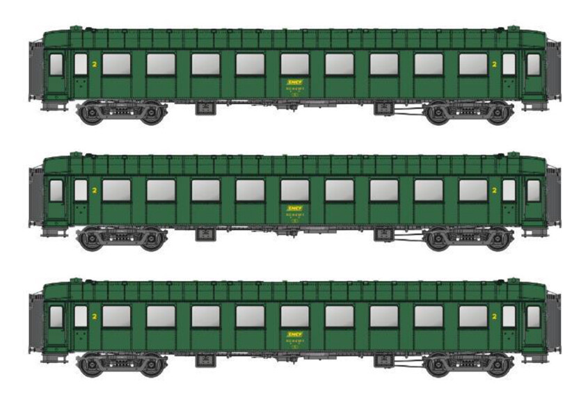 L.S. Models MW40933  3er-Set Personenwagen OCEM A8+B9+B9  Ep. IV SNCF