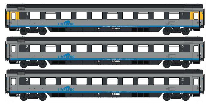 Pirata PI9716  3er-Set Personenwagen Apm + 2xBpm Cisalpino  Ep. V SBB