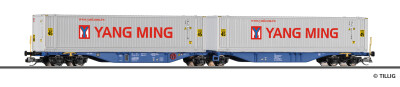 Tillig 18075 Containertragwagen Sggmrss der ITL, beladen...