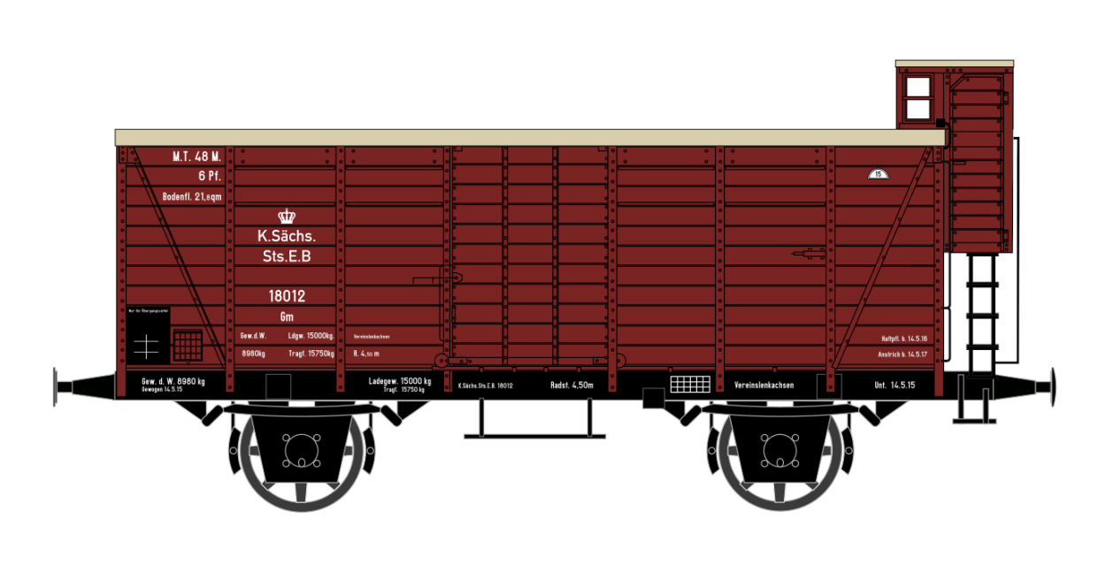 Quack & Salber 171303-070202-1401 Königlich-Sächsischer G3 von 1916 – der gewöhnliche Sonderling - Ged. Güterwagen in Verbandausführung, lfd. Nr. 316