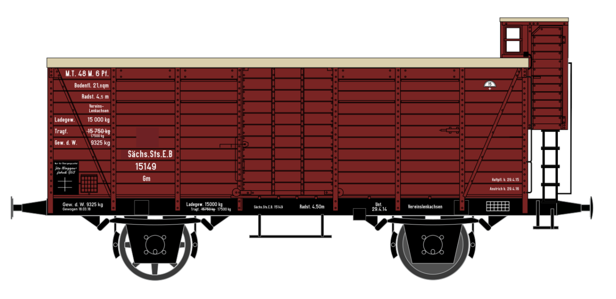 Quack & Salber 171303-070202-1402 Sächsischer G3 von 1919 – nicht mehr königlich - Ged. Güterwagen in Verbandausführung, lfd. Nr. 316