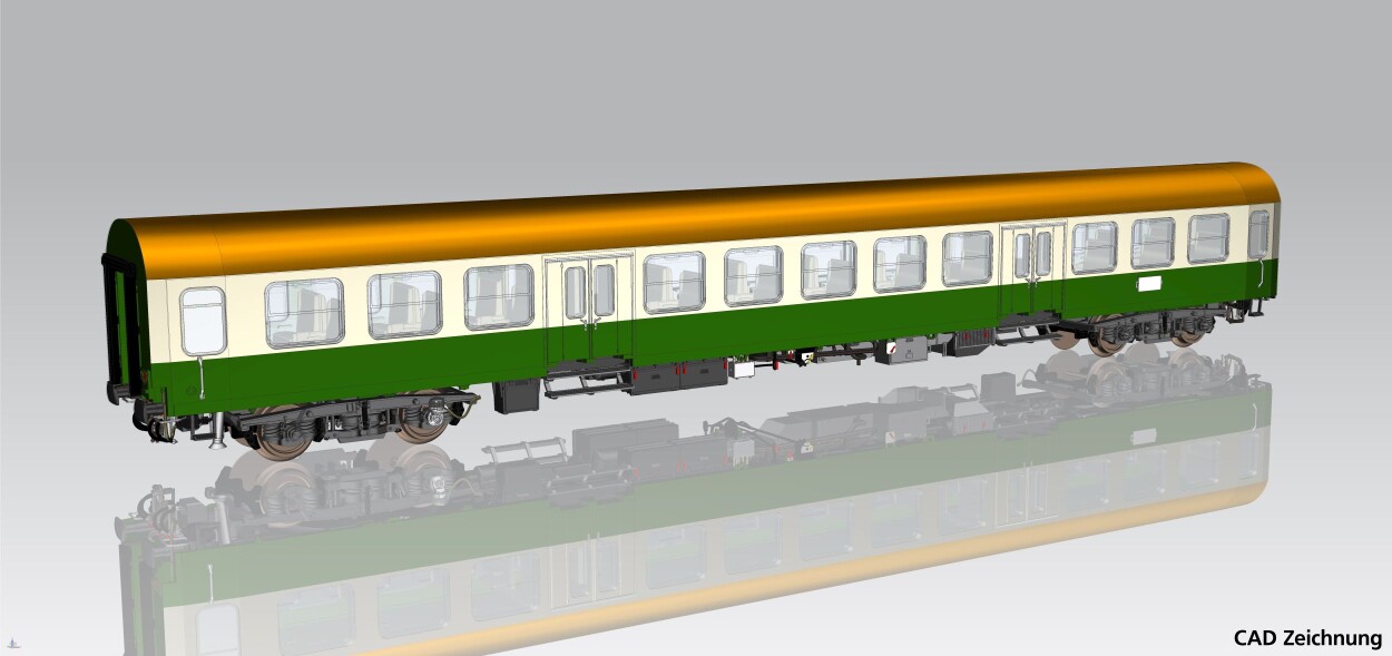 PIKO 28005 Halberstädter Mitteleinstiegswg. beige-grün 2. Kl. br. Dach DR IV, andere Nr.