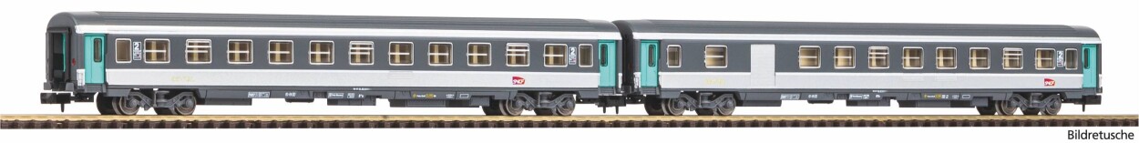 PIKO 94508 N-2er Set Abteilwg. 2.Kl.+ 2.Kl./Gepäckabteil SNCF VI