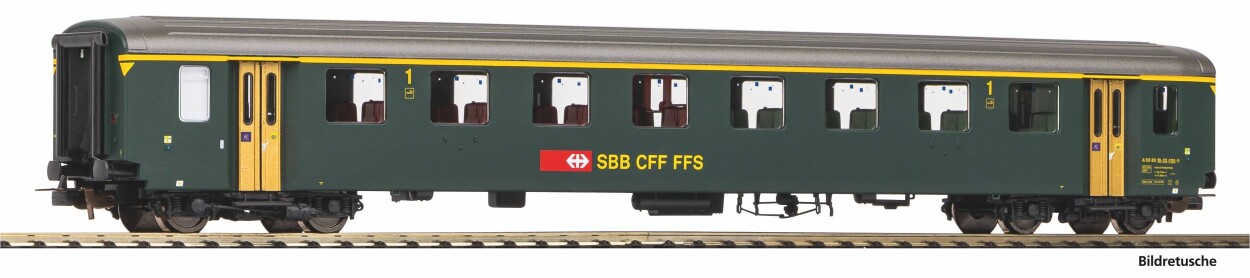 PIKO 96777 Personenwg. EW I 1. Kl. Grün, neue Schrift SBB V