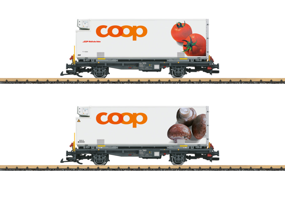 LGB 45888 Containerwagen Set COOP RhB