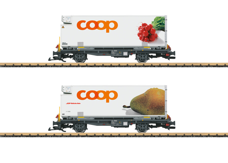 LGB 45889 Containerwagen Set COOP RhB
