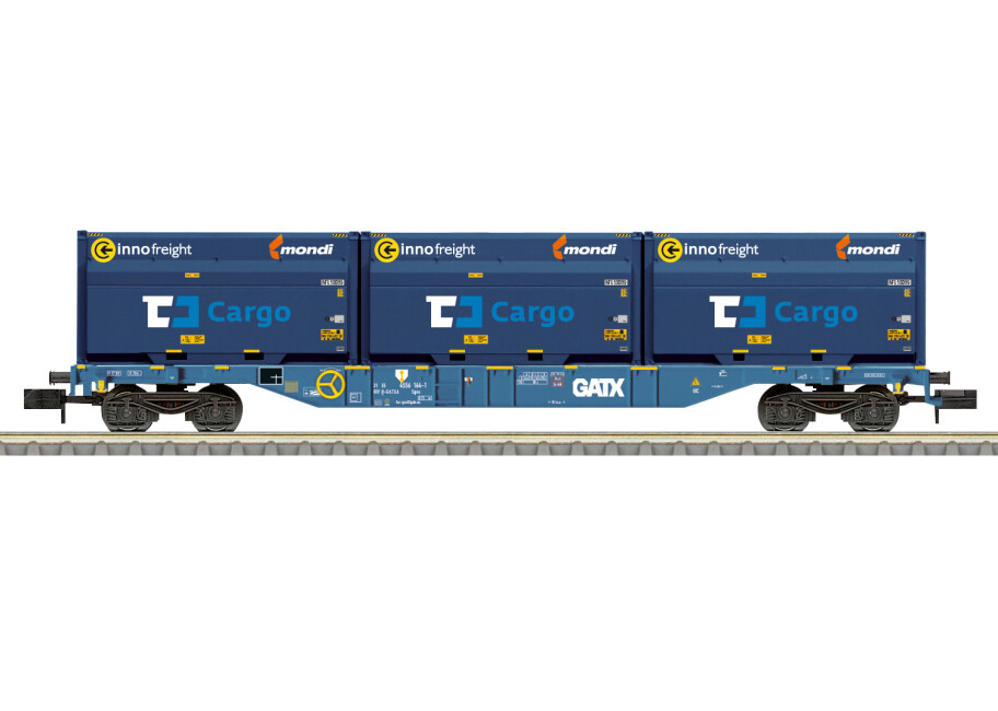 Minitrix 18434 Containdertragwagen GATX