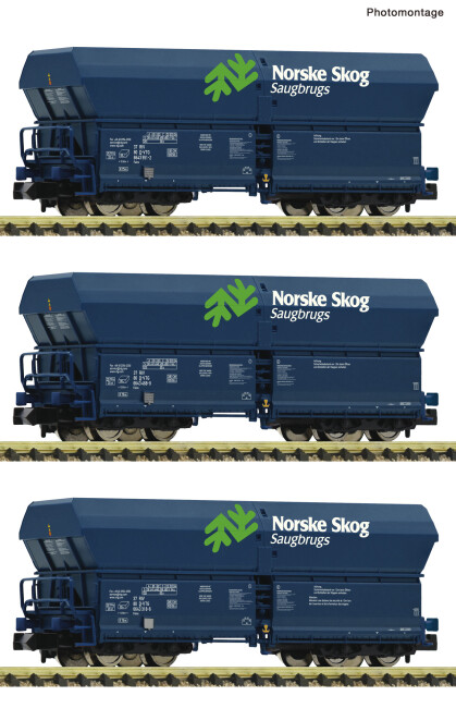 Fleischmann 6660089 3-tlg. Set: Selbstentladewagen „Norske Skog“, VTG