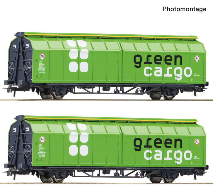 Roco 6600114 2-tlg. Set: Schiebewandwagen, Green Cargo