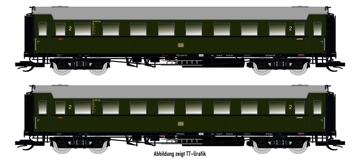 Saxonia 87185 2er Set Personenwagen C4Ü Sa 07, DB Ep.III