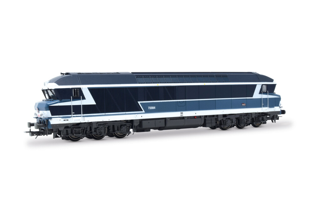 Jouef HJ2622 SNCF, 6-achs. dieselelektrische Mehrzwecklokomotive CC 72084, blau-Farbgebung mit „Carmillon“-Logo, Ep. V