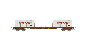 Jouef HJ6310 SNCF, 4-achs. Flachwagen Typ Rs mit 2 x...
