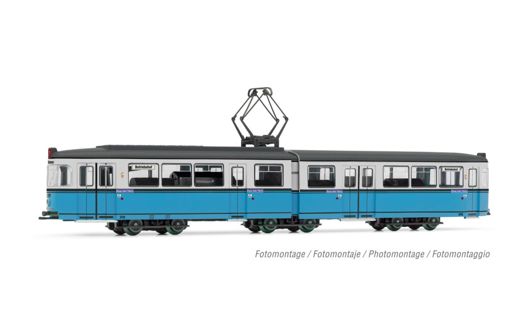Arnold HN2529D Tram, DUEWAG GT6, Heidelberg, blau/weiß, Ep.IV, DCC Decoder