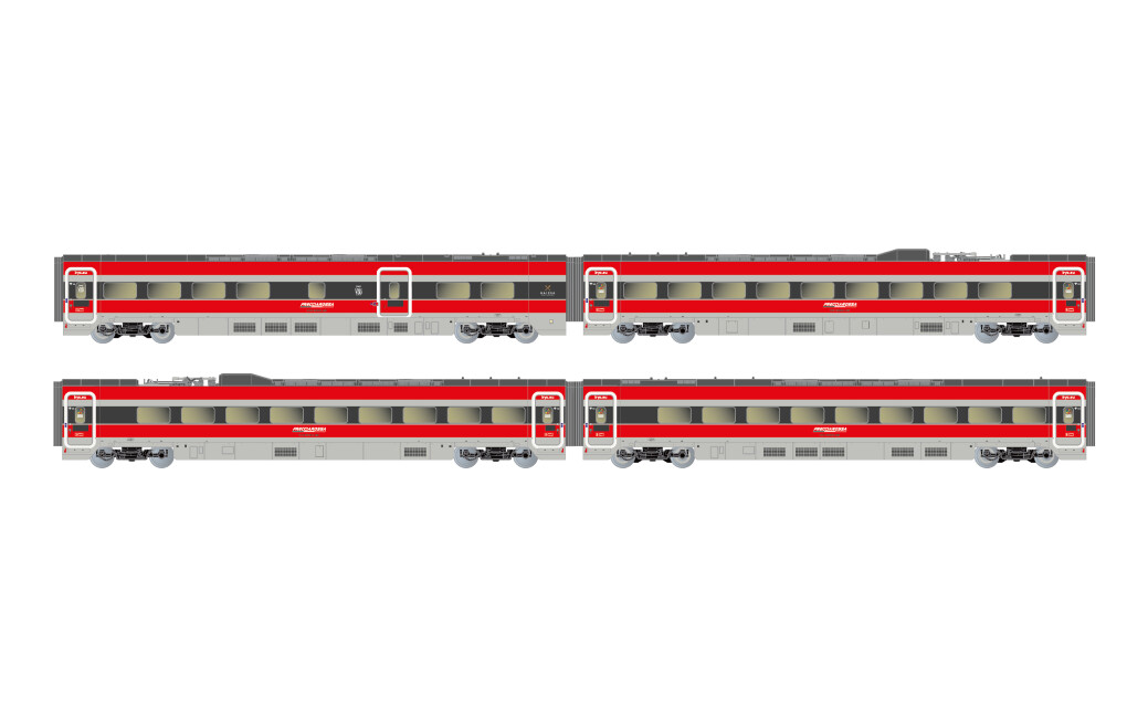 Arnold HN3515 FS Trenitalia, 4-tlg. Set Zwischenwagen des Frecciarossa ETR 1000, Ep. VI