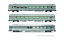 Arnold HN4501 SNCF, 3-tlg. Set TEE-Wagen &bdquo;Mistral&ldquo;, Nizza - Paris, bestehend aus 1 x Arux + 1 x A8u + 1 x AD4tux, silberne Farbgebung, Ep. IV